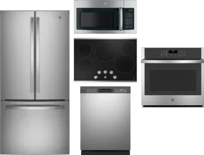 5 Piece Package Includes Refrigerator, Cooktop, Wall Oven, Microwave And Dishwasher