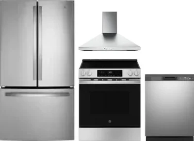 4 Piece Package Includes Refrigerator, Range, Hood And Dishwasher