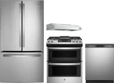 4 Piece Package Includes Refrigerator, Range, Hood And Dishwasher