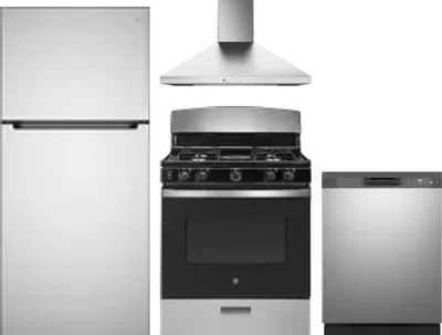 4 Piece Package Includes Refrigerator, Range, Hood And Dishwasher
