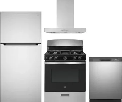 4 Piece Package Includes Refrigerator, Range, Hood And Dishwasher