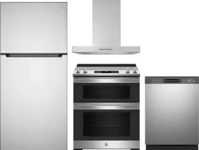 4 Piece Package Includes Refrigerator, Range, Hood And Dishwasher