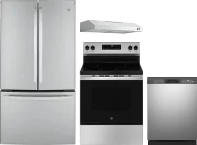 4 Piece Package Includes Refrigerator, Range, Hood And Dishwasher