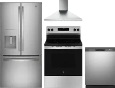 4 Piece Package Includes Refrigerator, Range, Hood And Dishwasher