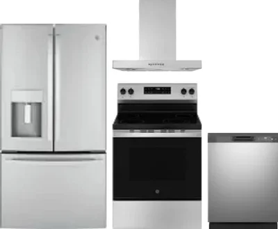 4 Piece Package Includes Refrigerator, Range, Hood And Dishwasher