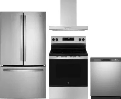 4 Piece Package Includes Refrigerator, Range, Hood And Dishwasher