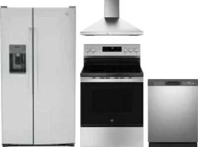 4 Piece Package Includes Refrigerator, Range, Hood And Dishwasher