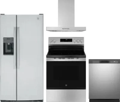 4 Piece Package Includes Refrigerator, Range, Hood And Dishwasher