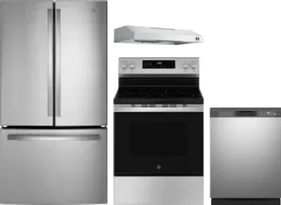4 Piece Package Includes Refrigerator, Range, Hood And Dishwasher