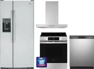 4 Piece Package Includes Refrigerator, Range, Hood And Dishwasher