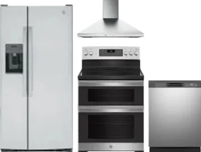 4 Piece Package Includes Refrigerator, Range, Hood And Dishwasher