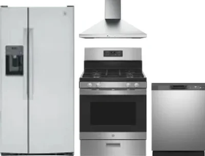 4 Piece Package Includes Refrigerator, Range, Hood And Dishwasher