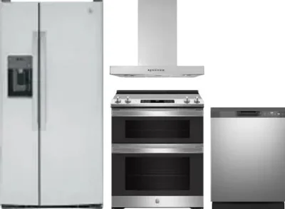 4 Piece Package Includes Refrigerator, Range, Hood And Dishwasher