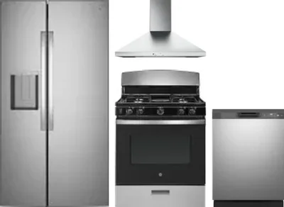 4 Piece Package Includes Refrigerator, Range, Hood And Dishwasher