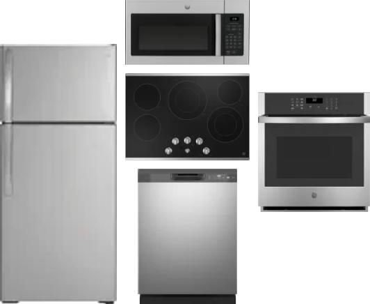 5 Piece Package Includes Refrigerator, Cooktop, Wall Oven, Microwave And Dishwasher