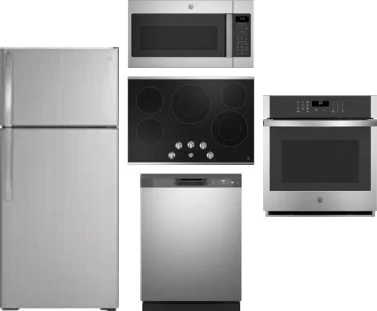 5 Piece Package Includes Refrigerator, Cooktop, Wall Oven, Microwave And Dishwasher