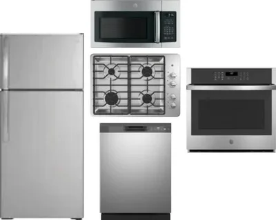 5 Piece Package Includes Refrigerator, Cooktop, Wall Oven, Microwave And Dishwasher