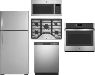 5 Piece Package Includes Refrigerator, Cooktop, Wall Oven, Microwave And Dishwasher