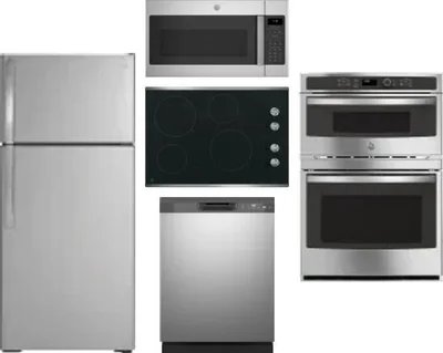 5 Piece Package Includes Refrigerator, Cooktop, Wall Oven, Microwave And Dishwasher