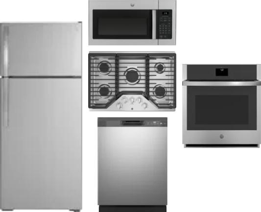 5 Piece Package Includes Refrigerator, Cooktop, Wall Oven, Microwave And Dishwasher