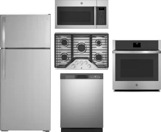 5 Piece Package Includes Refrigerator, Cooktop, Wall Oven, Microwave And Dishwasher
