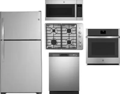 5 Piece Package Includes Refrigerator, Cooktop, Wall Oven, Microwave And Dishwasher