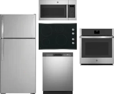 5 Piece Package Includes Refrigerator, Cooktop, Wall Oven, Microwave And Dishwasher