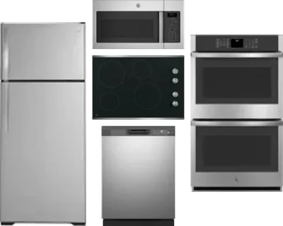 5 Piece Package Includes Refrigerator, Cooktop, Wall Oven, Microwave And Dishwasher