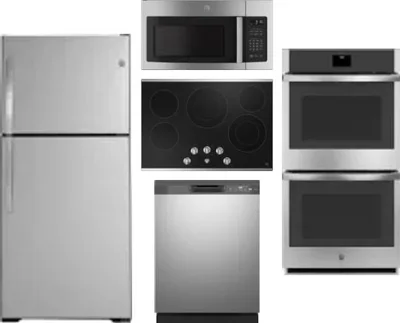 5 Piece Package Includes Refrigerator, Cooktop, Wall Oven, Microwave And Dishwasher