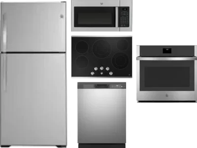 5 Piece Package Includes Refrigerator, Cooktop, Wall Oven, Microwave And Dishwasher