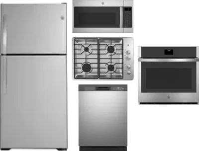 5 Piece Package Includes Refrigerator, Cooktop, Wall Oven, Microwave And Dishwasher