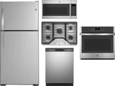 5 Piece Package Includes Refrigerator, Cooktop, Wall Oven, Microwave And Dishwasher