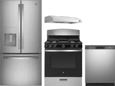 4 Piece Package Includes Refrigerator, Range, Hood And Dishwasher