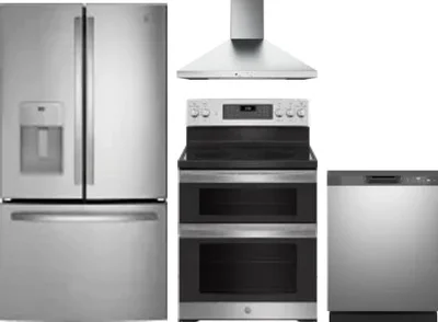 4 Piece Package Includes Refrigerator, Range, Hood And Dishwasher