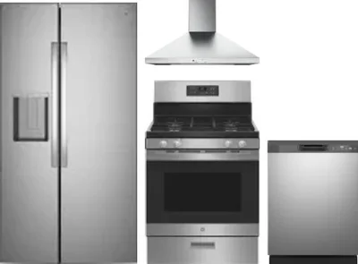 4 Piece Package Includes Refrigerator, Range, Hood And Dishwasher