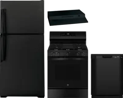 4 Piece Package Includes Refrigerator, Range, Hood And Dishwasher