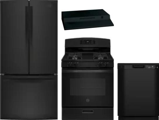 4 Piece Package Includes Refrigerator, Range, Hood And Dishwasher