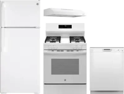 4 Piece Package Includes Refrigerator, Range, Hood And Dishwasher