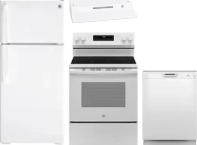 4 Piece Package Includes Refrigerator, Range, Hood And Dishwasher