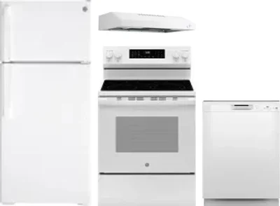4 Piece Package Includes Refrigerator, Range, Hood And Dishwasher