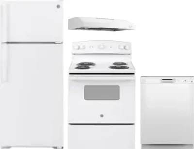 4 Piece Package Includes Refrigerator, Range, Hood And Dishwasher