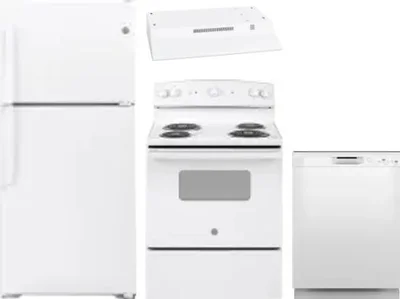 4 Piece Package Includes Refrigerator, Range, Hood And Dishwasher