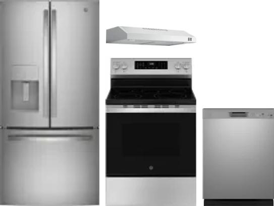 4 Piece Package Includes Refrigerator, Range, Hood And Dishwasher