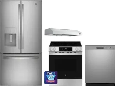 4 Piece Package Includes Refrigerator, Range, Hood And Dishwasher