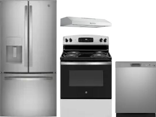 4 Piece Package Includes Refrigerator, Range, Hood And Dishwasher