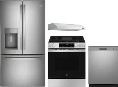 4 Piece Package Includes Refrigerator, Range, Hood And Dishwasher