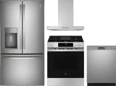 4 Piece Package Includes Refrigerator, Range, Hood And Dishwasher