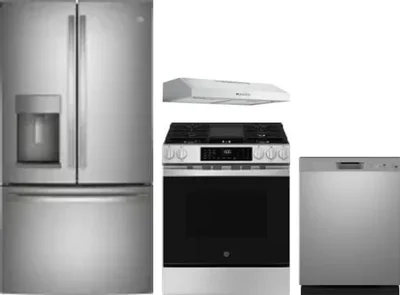 4 Piece Package Includes Refrigerator, Range, Hood And Dishwasher