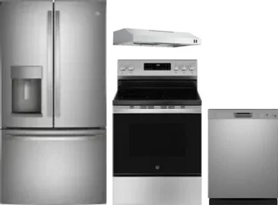 4 Piece Package Includes Refrigerator, Range, Hood And Dishwasher