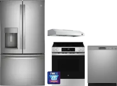 4 Piece Package Includes Refrigerator, Range, Hood And Dishwasher